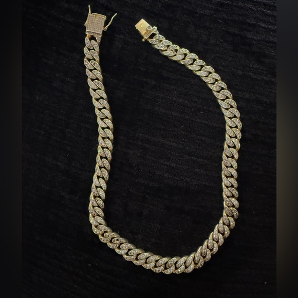 Gold plated hip hop chain 18inch Cuban link chain - Picture 3 of 9